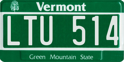 VT license plate LTU514