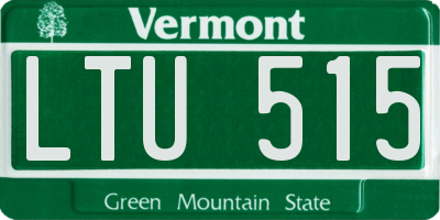 VT license plate LTU515