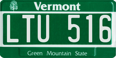 VT license plate LTU516