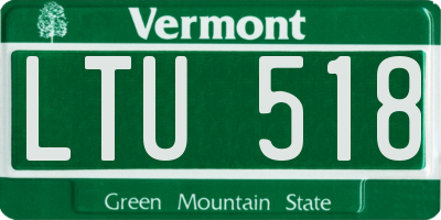 VT license plate LTU518