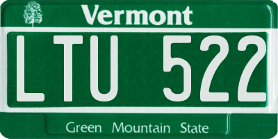 VT license plate LTU522