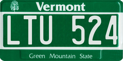 VT license plate LTU524