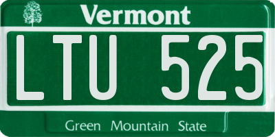 VT license plate LTU525
