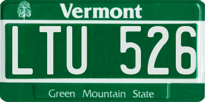 VT license plate LTU526