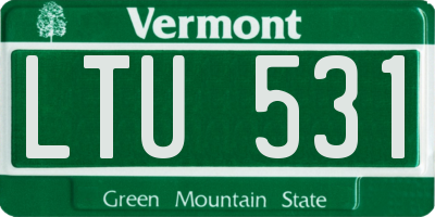 VT license plate LTU531