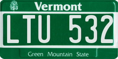 VT license plate LTU532