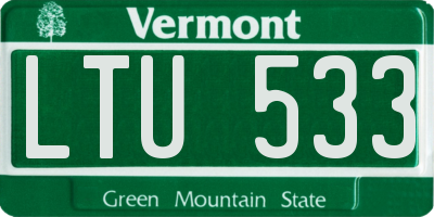 VT license plate LTU533