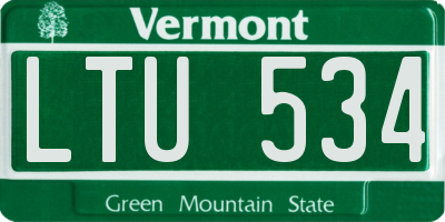 VT license plate LTU534