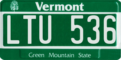 VT license plate LTU536