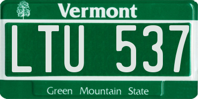 VT license plate LTU537