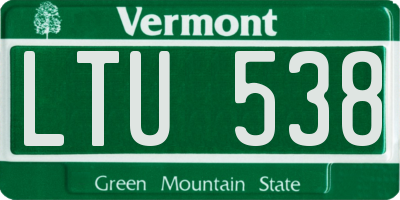 VT license plate LTU538