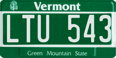 VT license plate LTU543