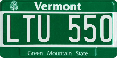 VT license plate LTU550