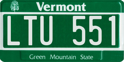 VT license plate LTU551