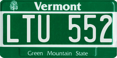 VT license plate LTU552