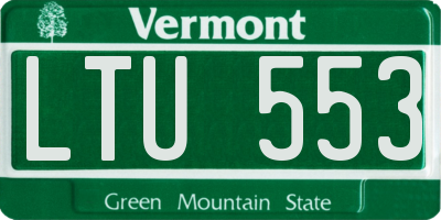 VT license plate LTU553