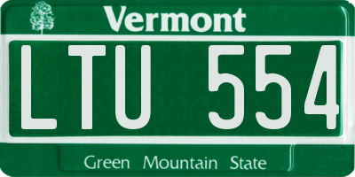 VT license plate LTU554