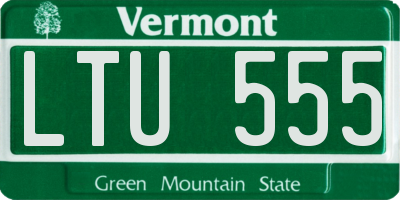 VT license plate LTU555