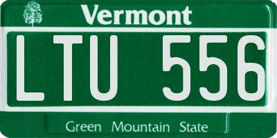 VT license plate LTU556