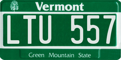 VT license plate LTU557