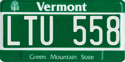 VT license plate LTU558