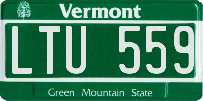 VT license plate LTU559