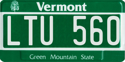 VT license plate LTU560