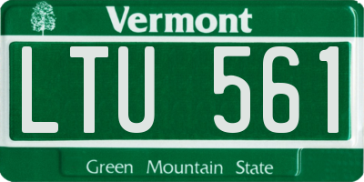 VT license plate LTU561