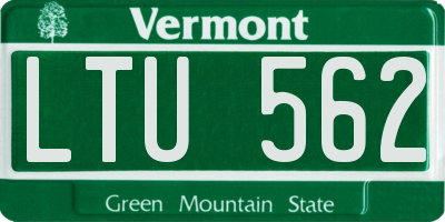 VT license plate LTU562