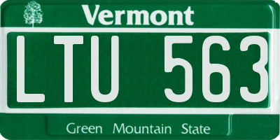 VT license plate LTU563