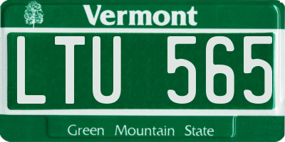VT license plate LTU565