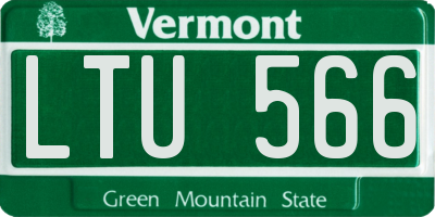 VT license plate LTU566