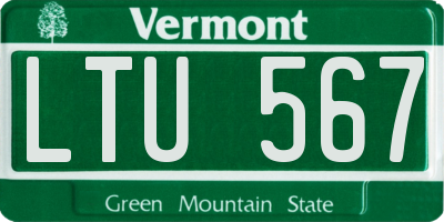 VT license plate LTU567