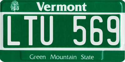 VT license plate LTU569