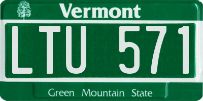 VT license plate LTU571