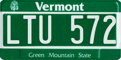 VT license plate LTU572