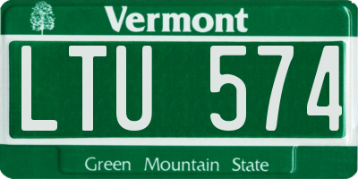 VT license plate LTU574