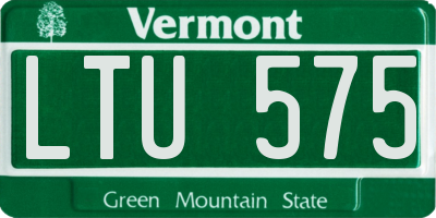 VT license plate LTU575