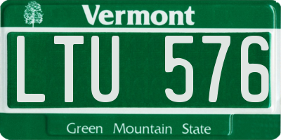 VT license plate LTU576