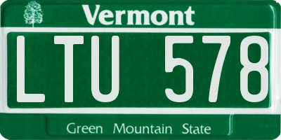VT license plate LTU578