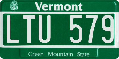 VT license plate LTU579