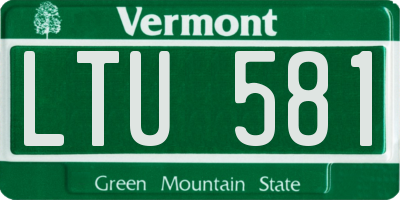 VT license plate LTU581