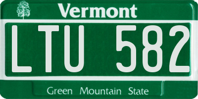 VT license plate LTU582