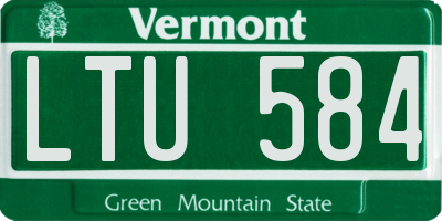 VT license plate LTU584