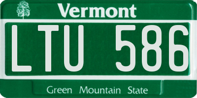 VT license plate LTU586