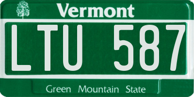 VT license plate LTU587