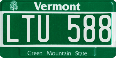 VT license plate LTU588