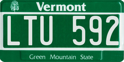 VT license plate LTU592