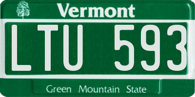 VT license plate LTU593