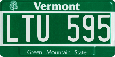 VT license plate LTU595